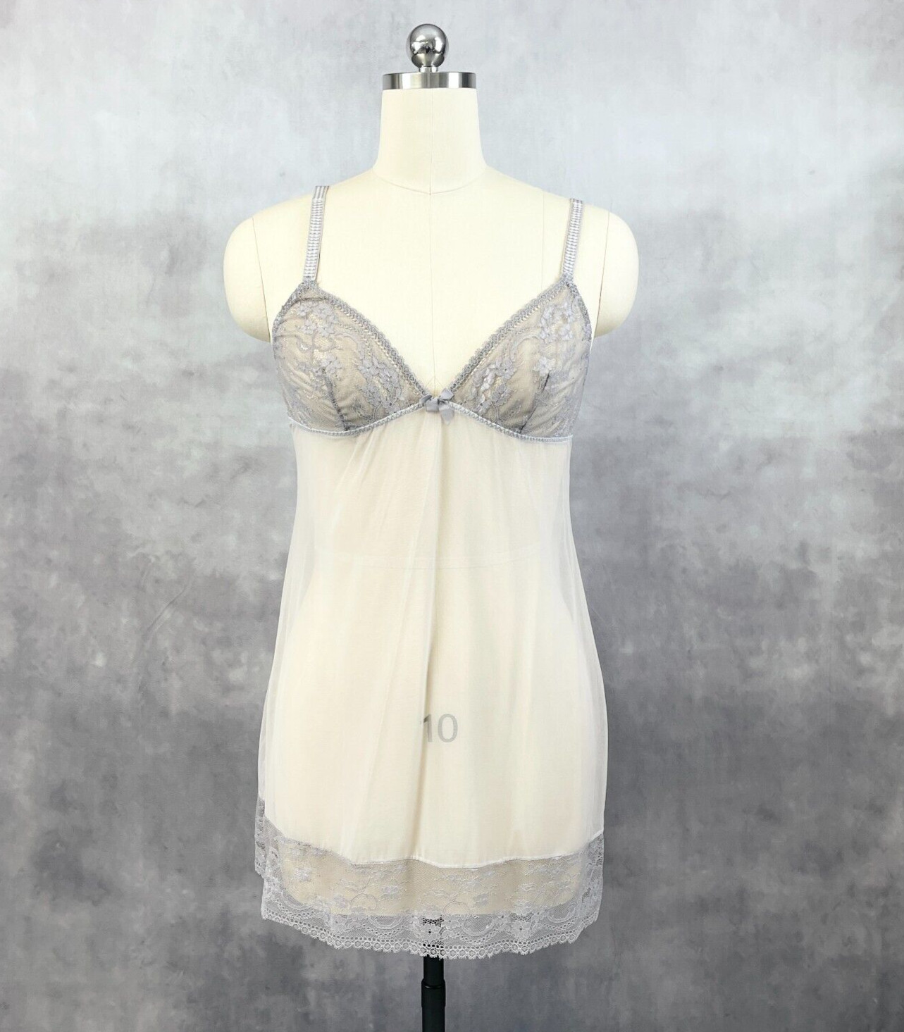 SISI Babydoll Chemise Nightgown Women Large Sheer Lace Flowy Coquette Dollette