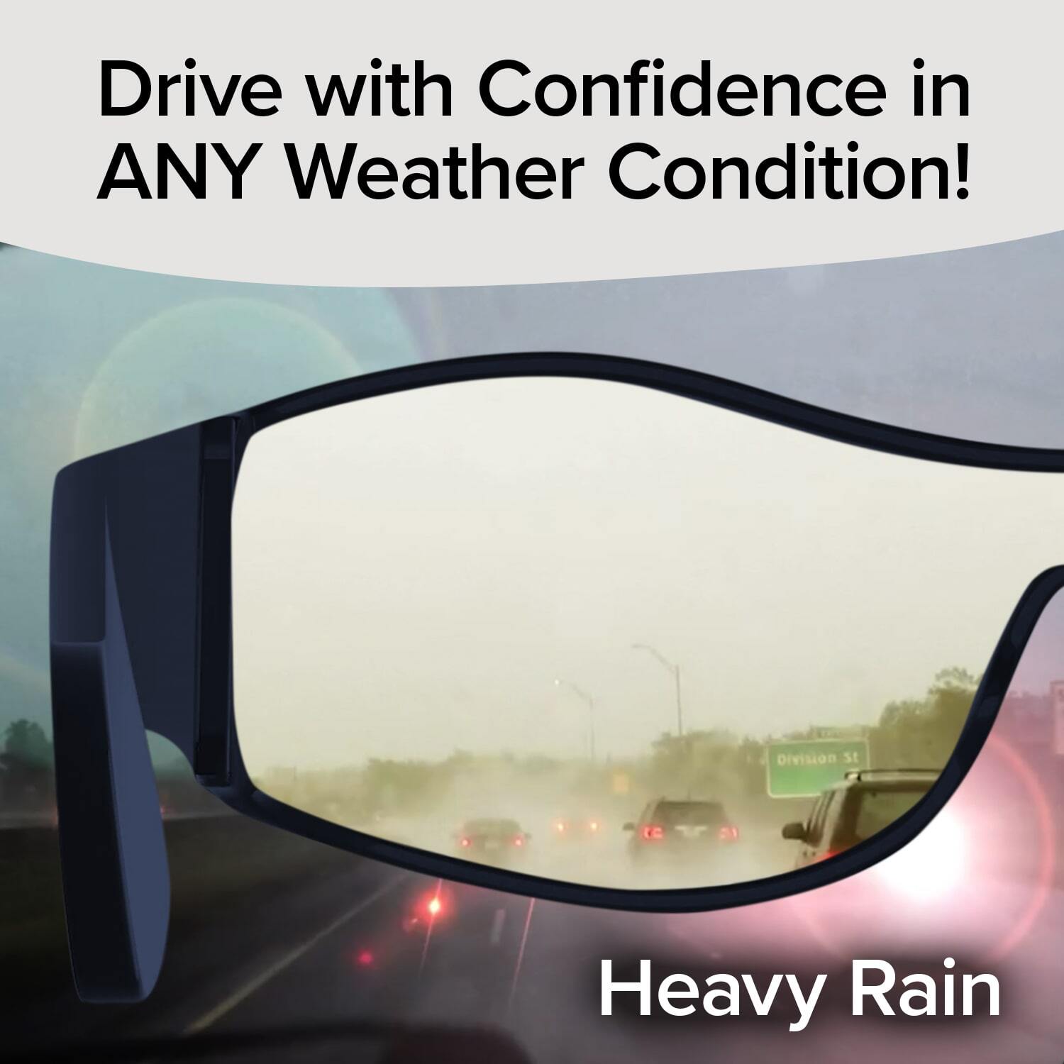 BattleVision Storm Wraparounds Bad Weather Driving Glasses, AS-SEEN-ON-TV