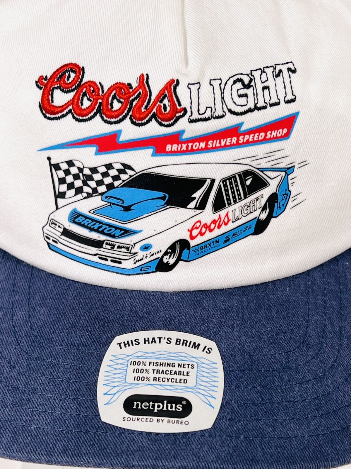 Brixton X Coors Light Beer Blower Racer NASCAR Trucker SnapBack Silver Bullet DS