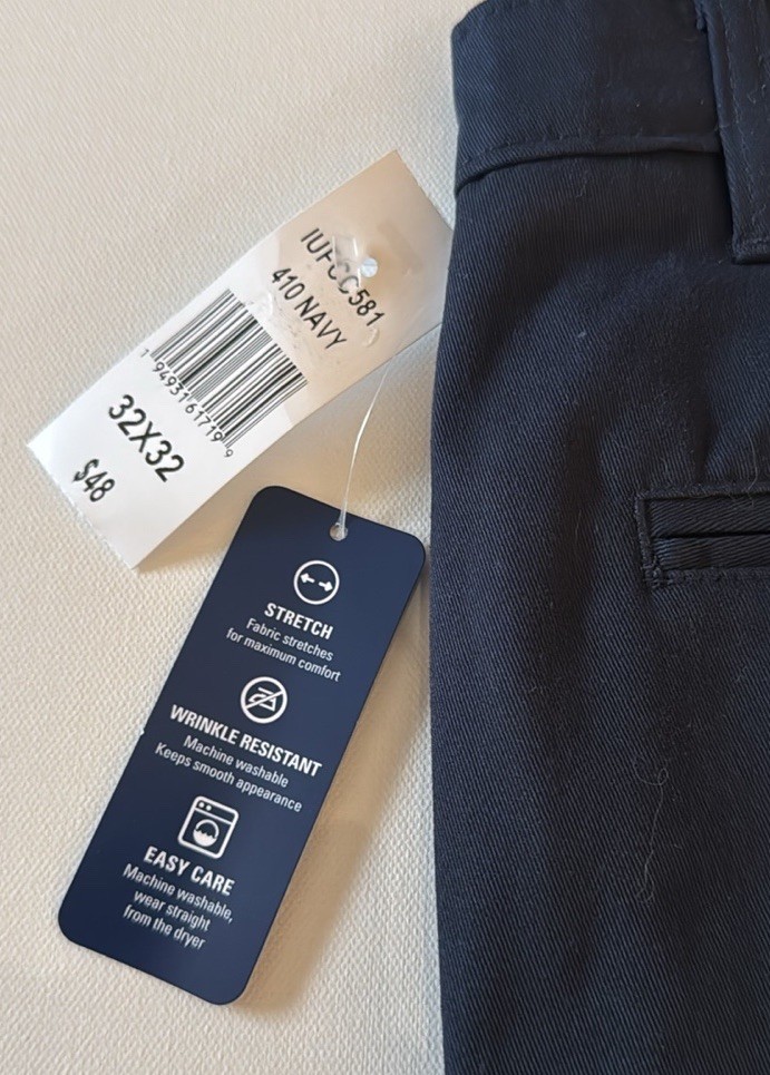 Izod Chinos Mens 32 32 Navy Straight Fit