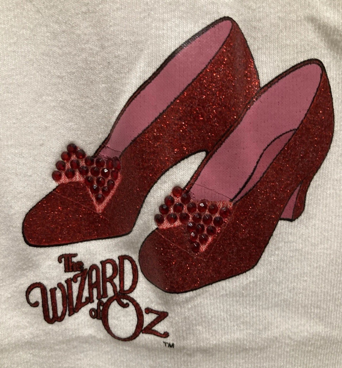 Vintage Y2K Wizard of Oz Ruby Slippers Rhinestone White Tank Turner NWT