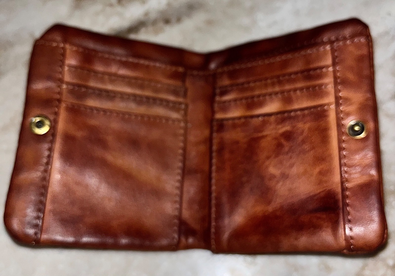MENS Dark Brown HANDMADE Very Soft LEATHER SNAP & ZIPPER BIFOLD WALLET