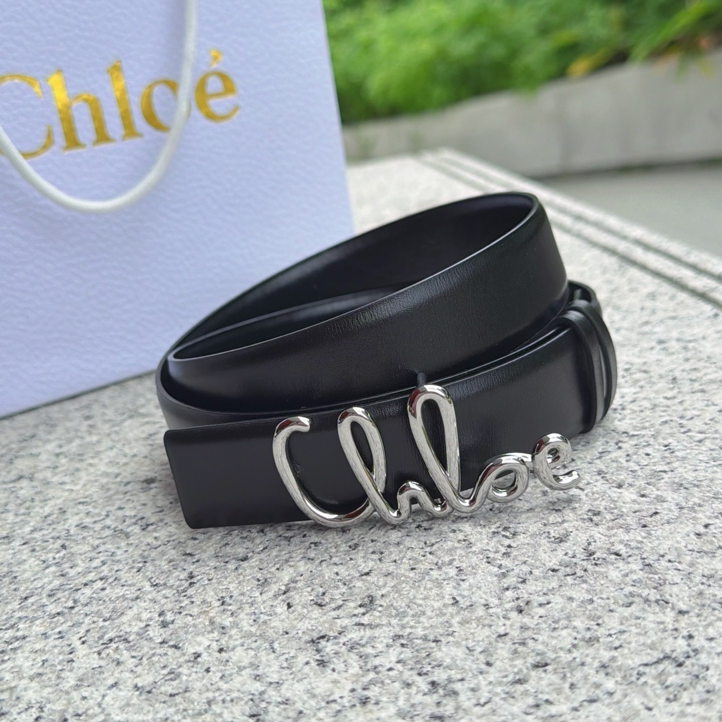 Chloe Black leather belt