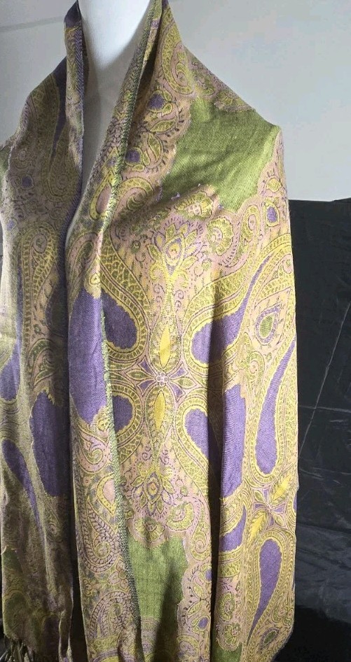 Pashmina Finished Paisley Shawl Wrap 72″by 26″ Fringed Scarf Throw Tapestry Boho