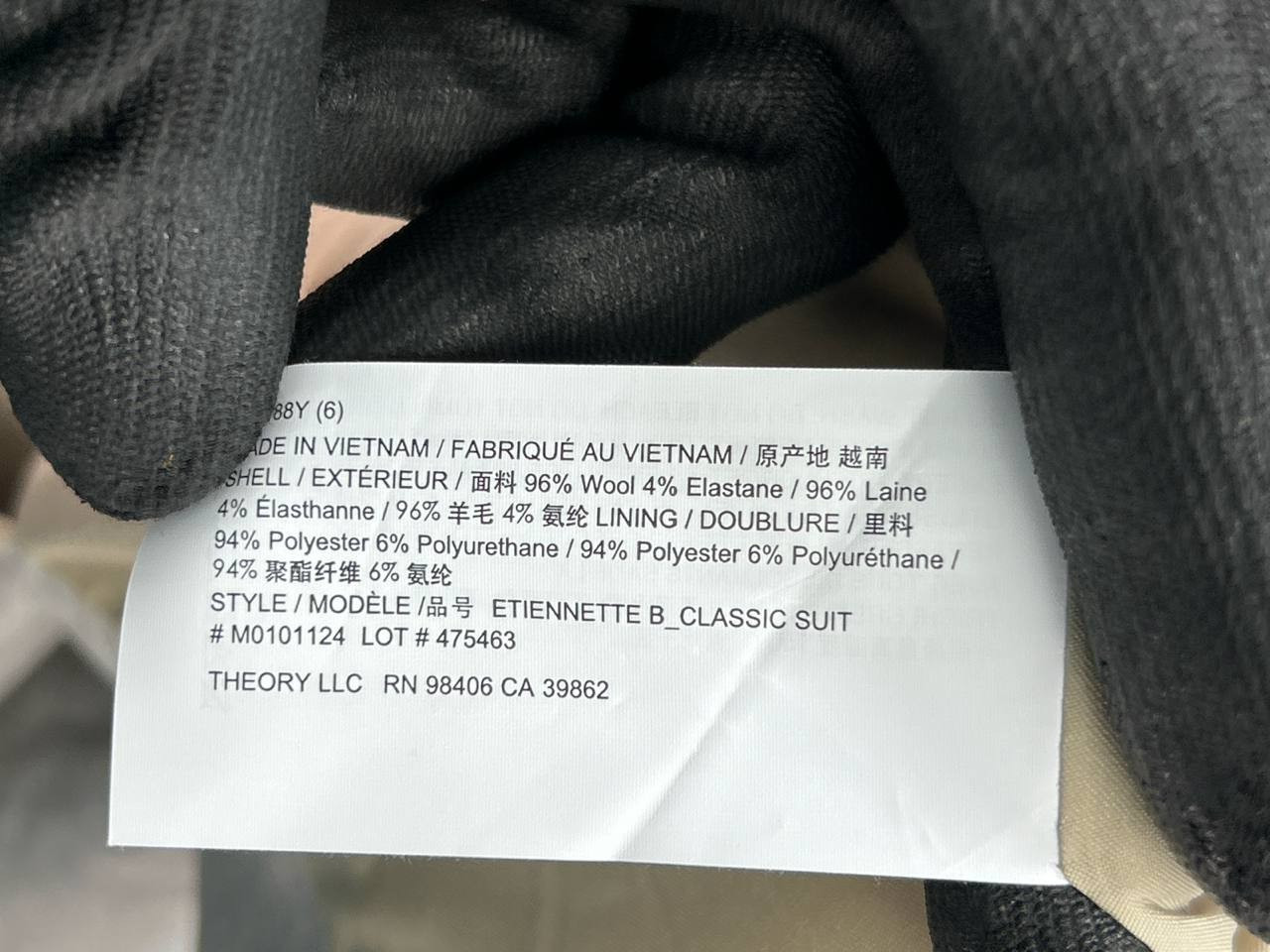 Theory Jacket Womens 6 Gray Wool Sports Coat