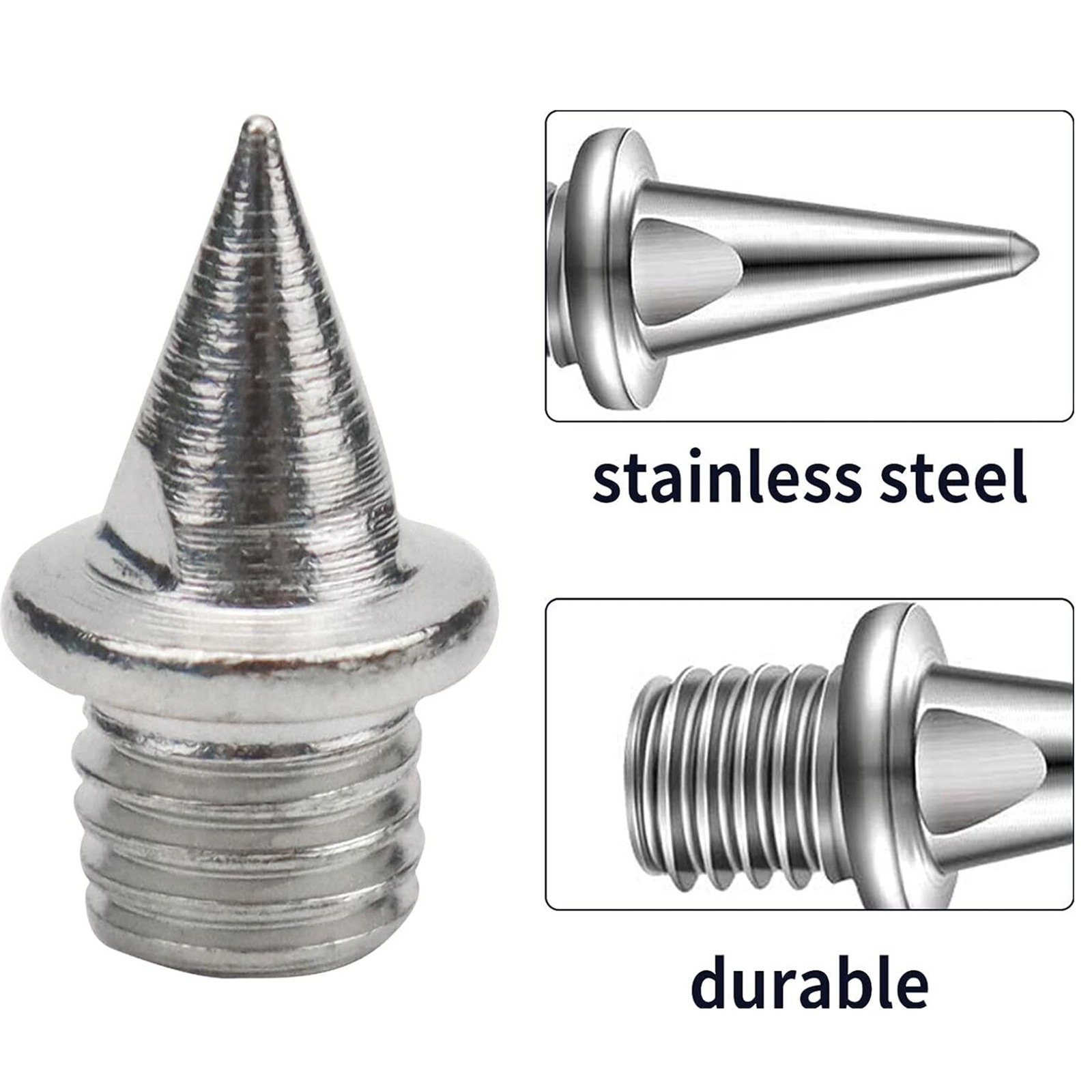 Track Spikes Stainless Steel Wear-Resistant Shoe Spikes Replacement 7mm/48PCs