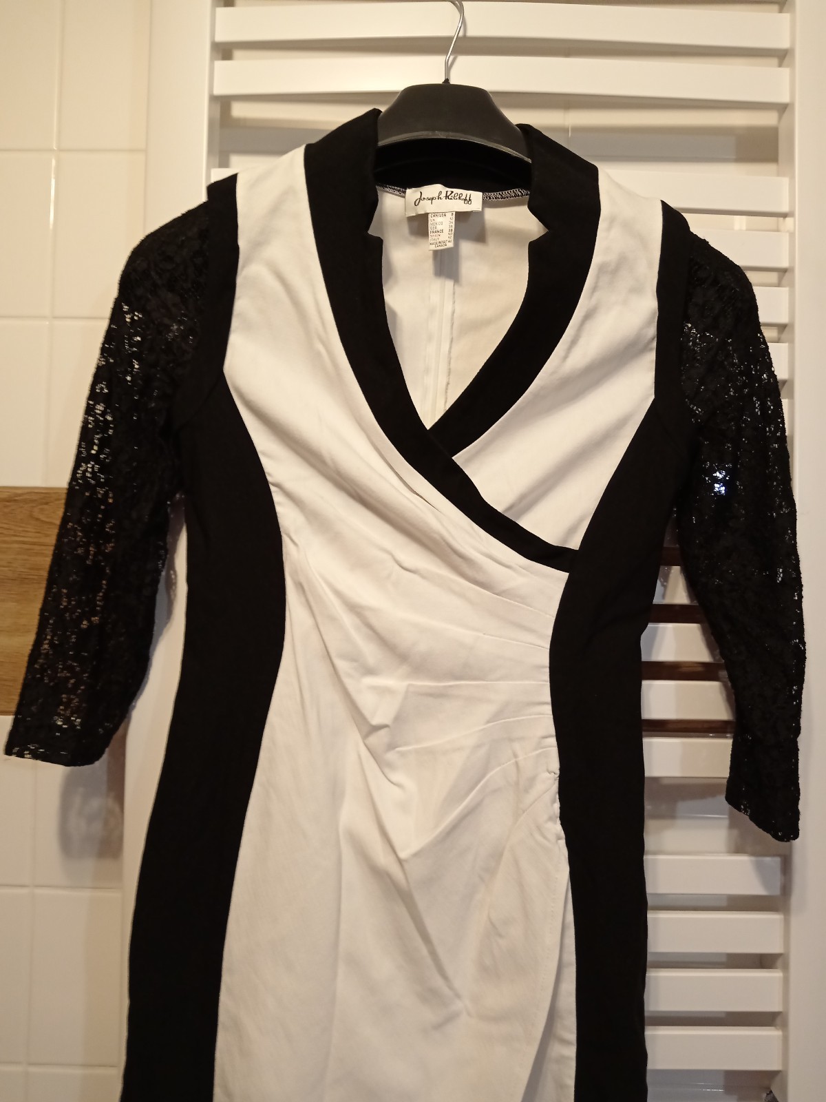 Joseph Ribkoff Cocktail Dress Black and White Made in Canada Size M US 8 / UK 1