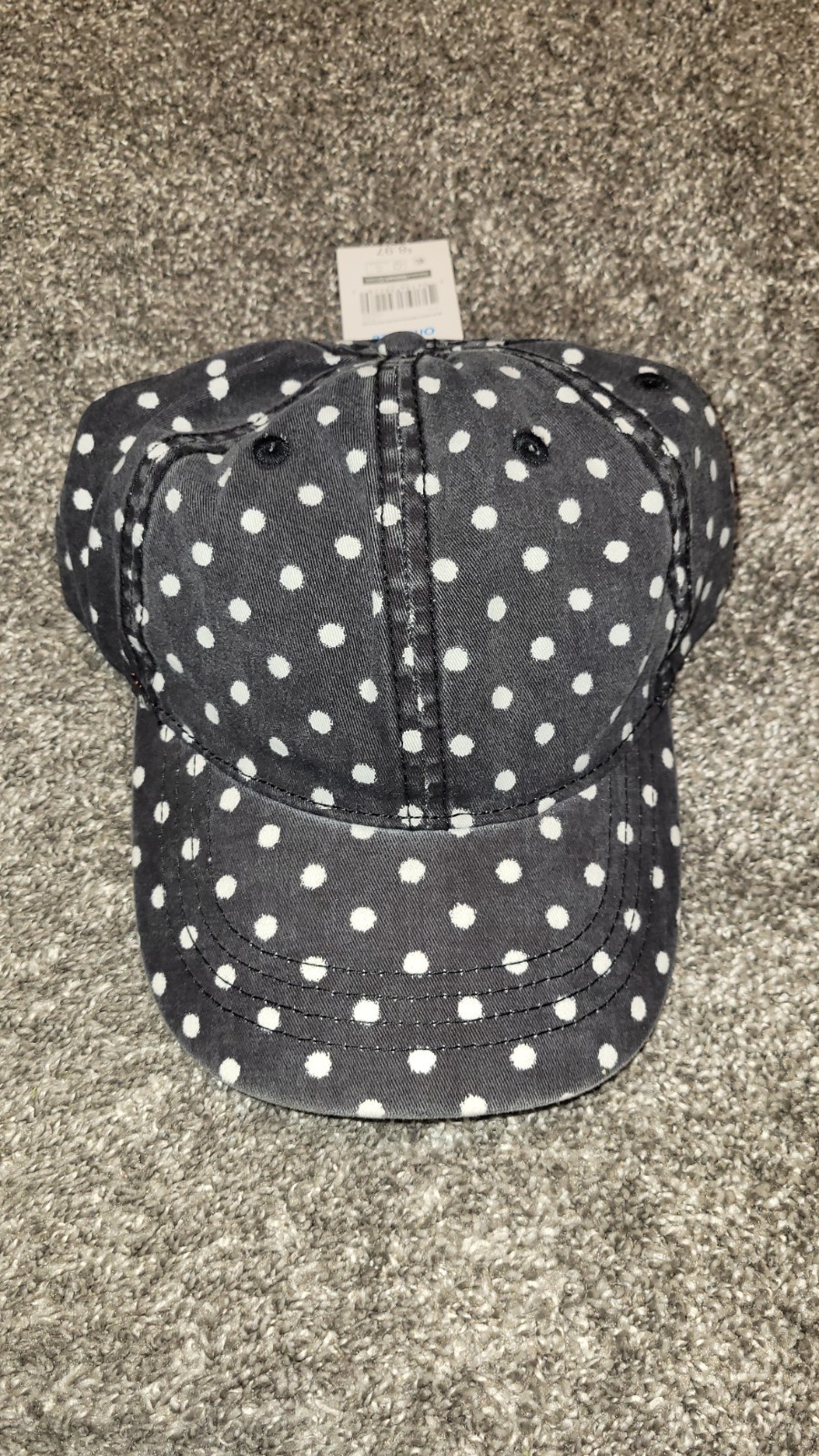 TIME & TRU Women’s Polka Dot Washed Cotton Twill Baseball Cap Hat • One Size