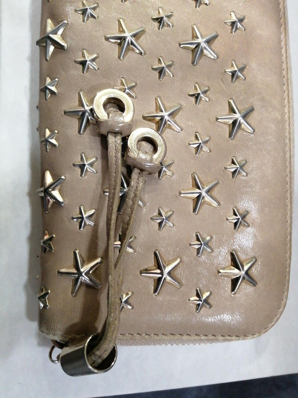 Jimmy Choo Studded Round Zipper Long Wallet Used