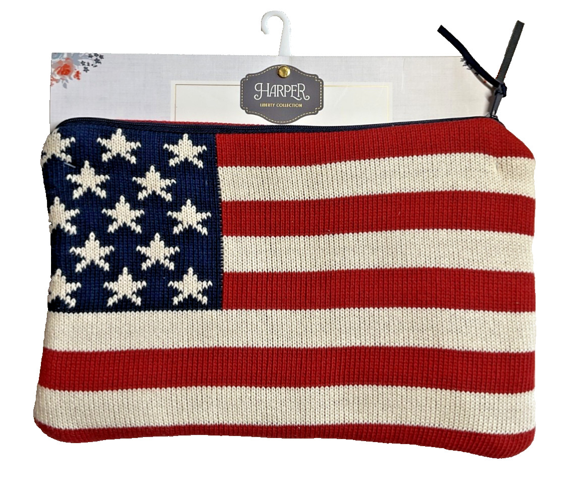 HARPER Pouch FLAG 7 X 11 IN 100% COTTON NWT