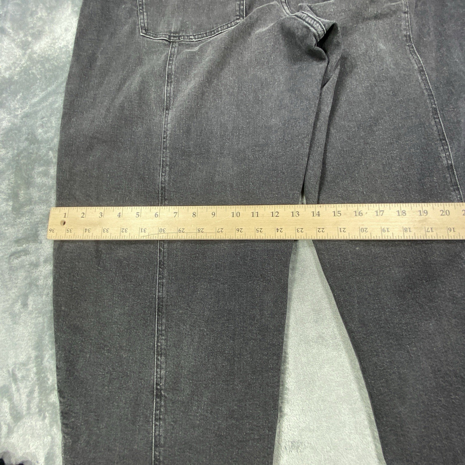 Jessica Simpson Myrtle Barrel Leg Jeans Women 18W Faded Black Wash Boho NEW