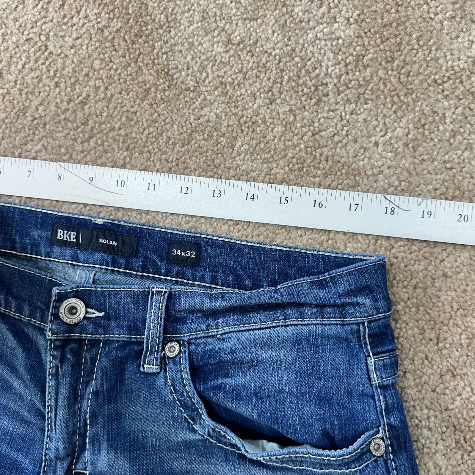 BKE Buckle Nolan Straight leg Jeans Men’s 34×32 Blue Denim stretch
