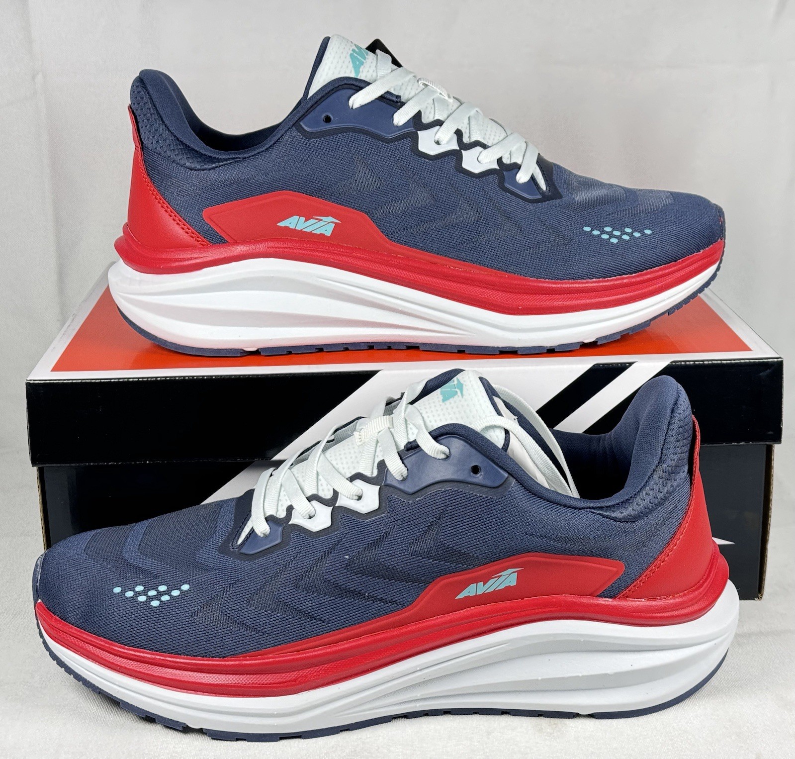 Avia Avi-Move Men’s Size 10 Sneakers Blue Red Memory Foam Running Shoes New