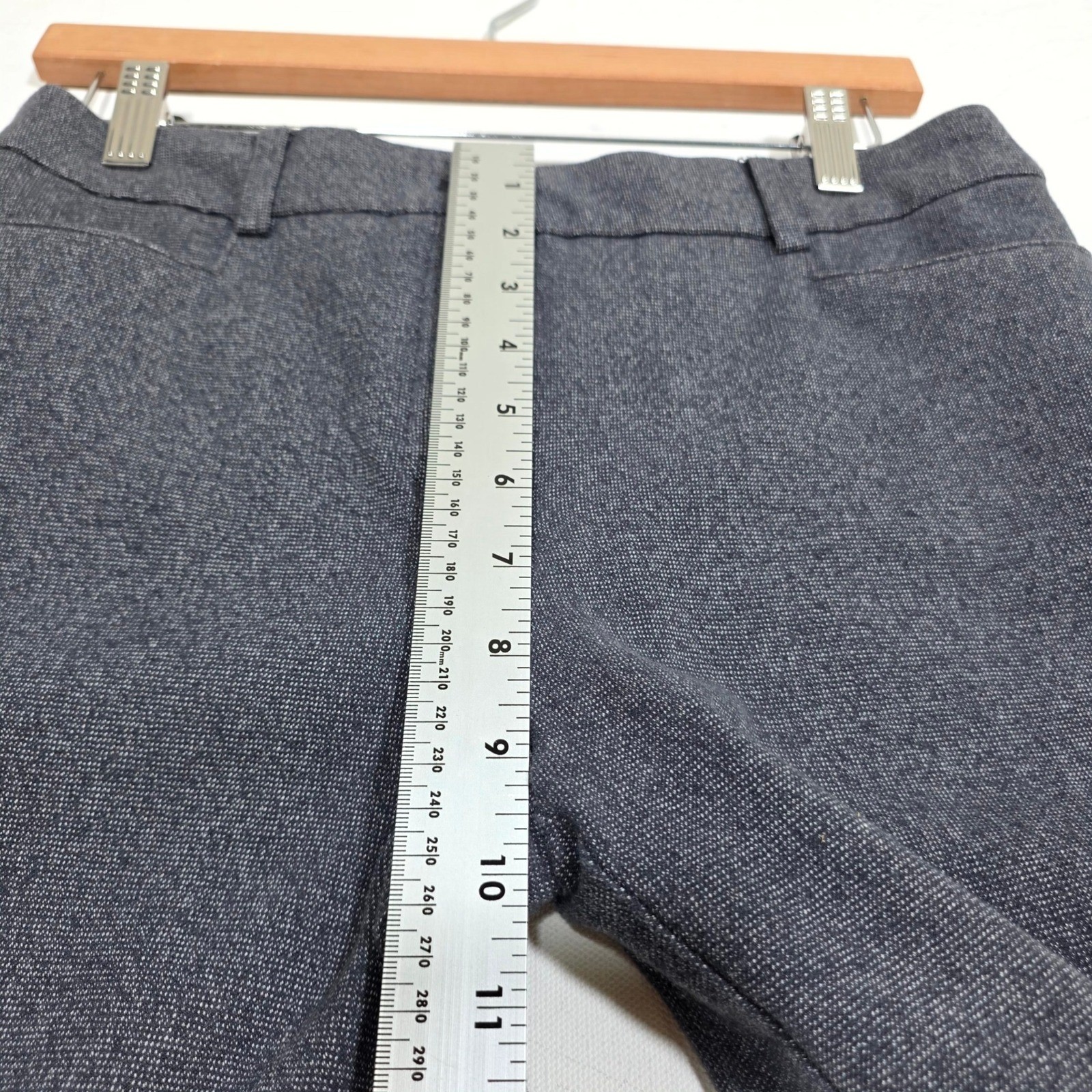 LOFT The Sutton Skinny Pants Womens 6P Gray Textured Slim Fit Dress Trousers