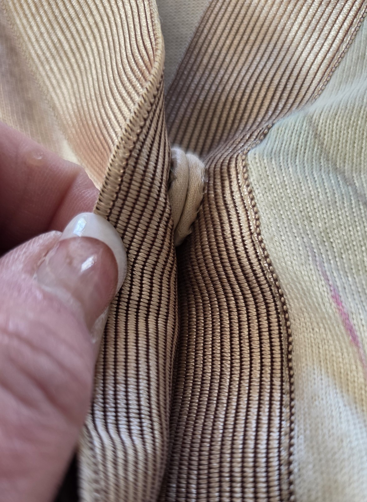 Escada Cardigan Size 38. Neutral Tones With A Splash Of Red And Gold. Hand Wash
