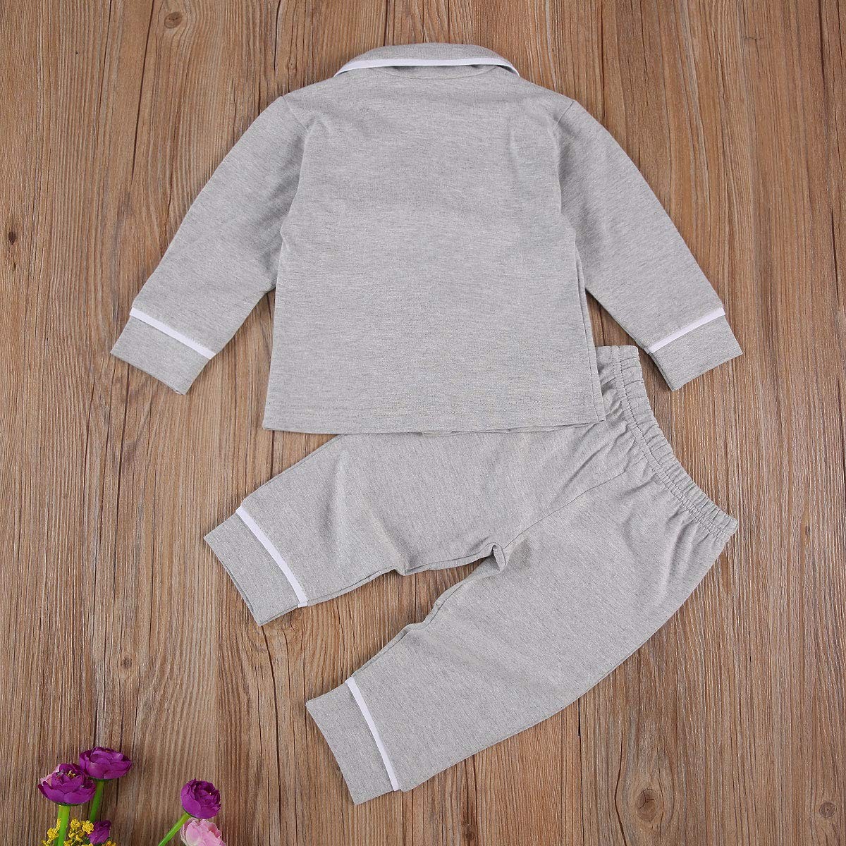 Merqwadd Toddler Baby Button-Down Pajamas Set, Cotton 2-PCS-PJs Set Shirt and