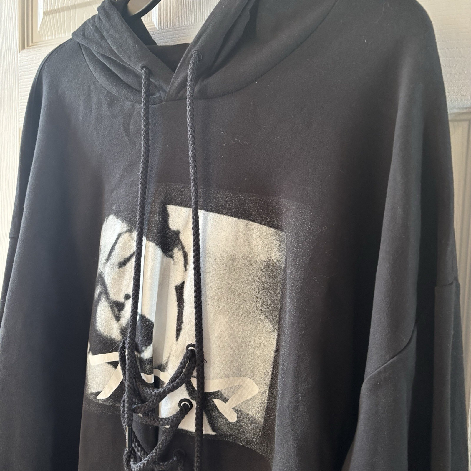 NWT Fenty x Puma by Rihanna Oversized Printed Hoodie Black Hitoshi Nomura LARGE
