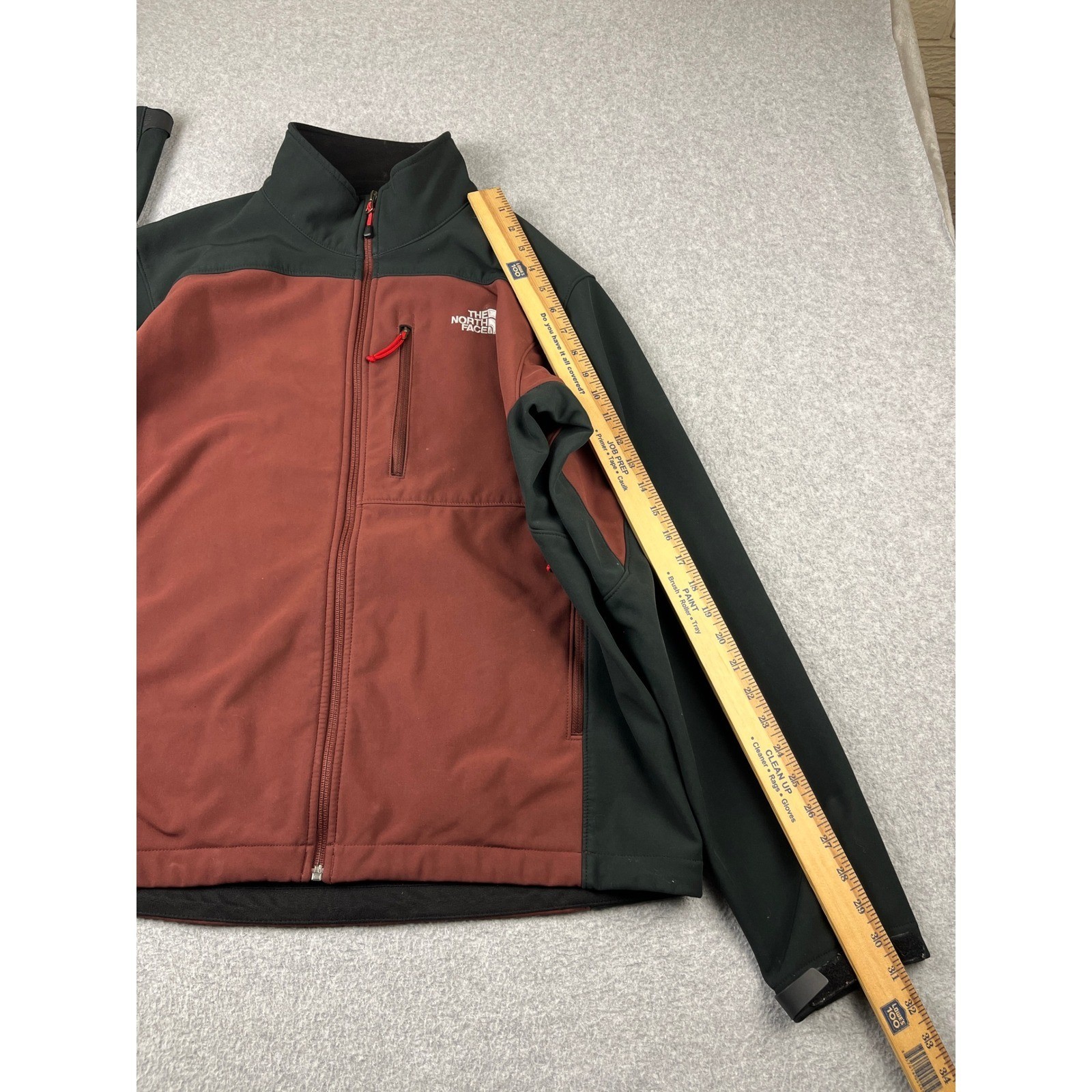The North Face Apex Bionic Jacket Mens Large Rust Charcoal Grey Softshell Zip