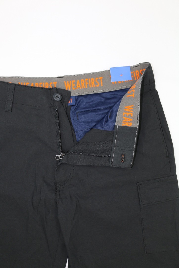 Wearfirst Mens Cargo Short Black Sz L 9in Inseam Stretch Soft Touch Comfort
