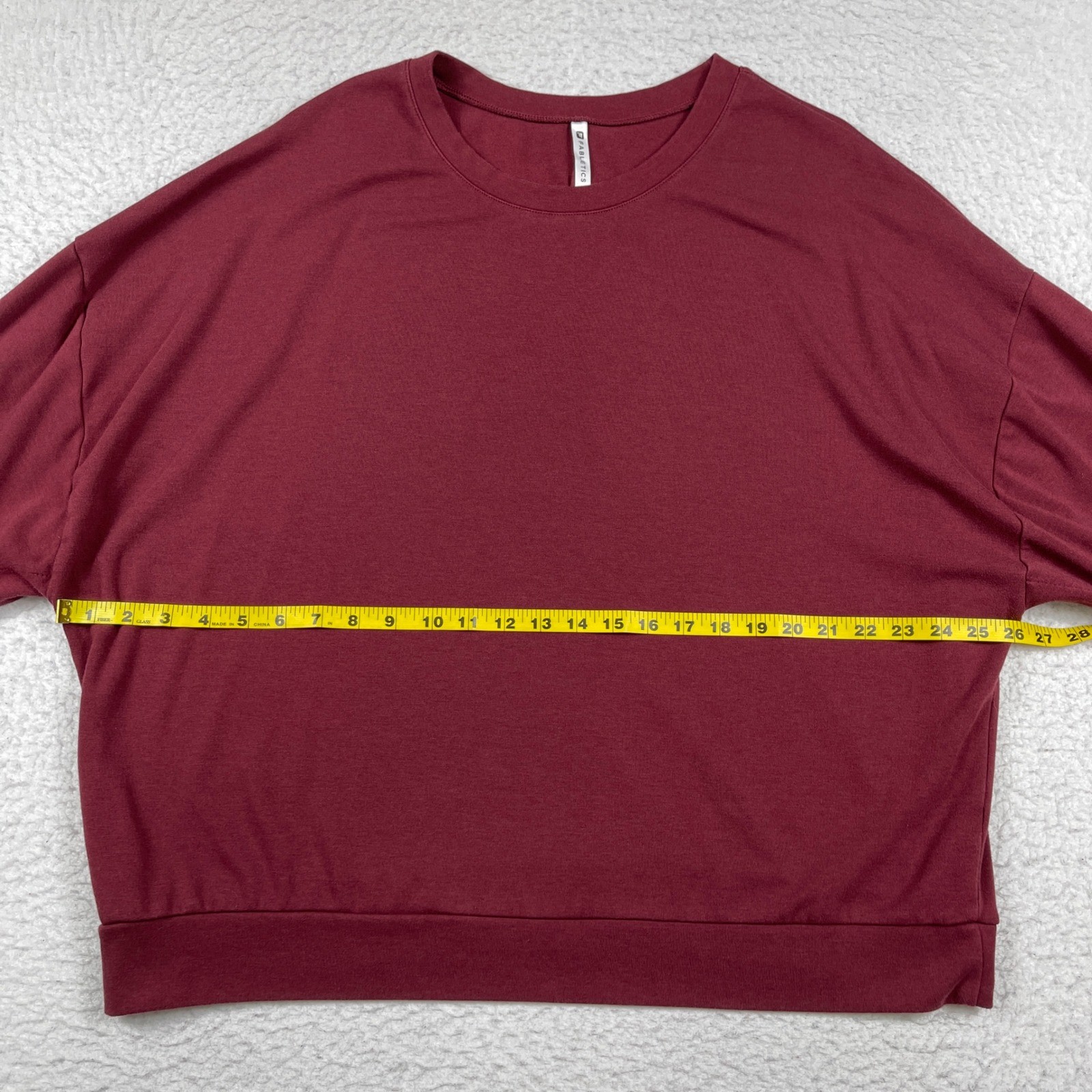 Fabletics Sweatshirt Womens XL Burgundy Cinch Tie Cuff Long Sleeve Athleisure