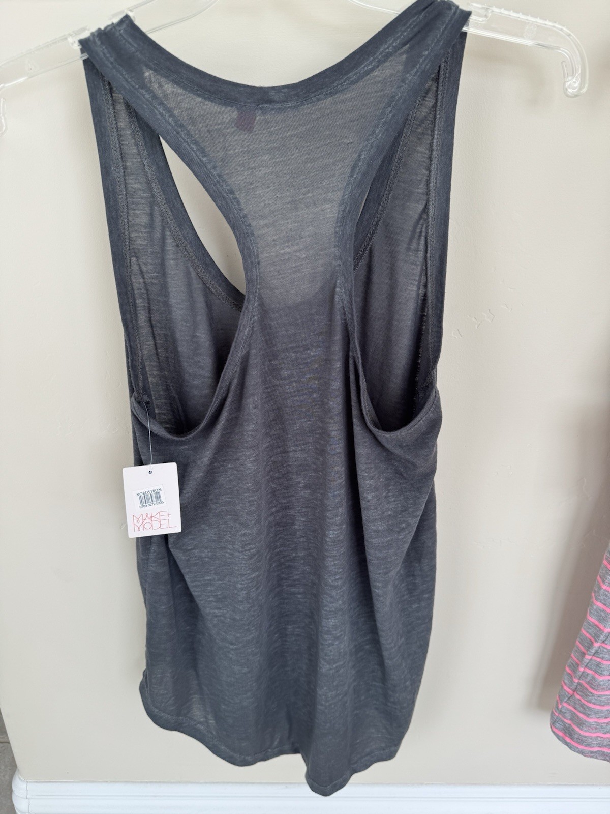 ‘Make + Model’ Brand, color: Gray Magnet, Racerback Tank Top, Women Sz M