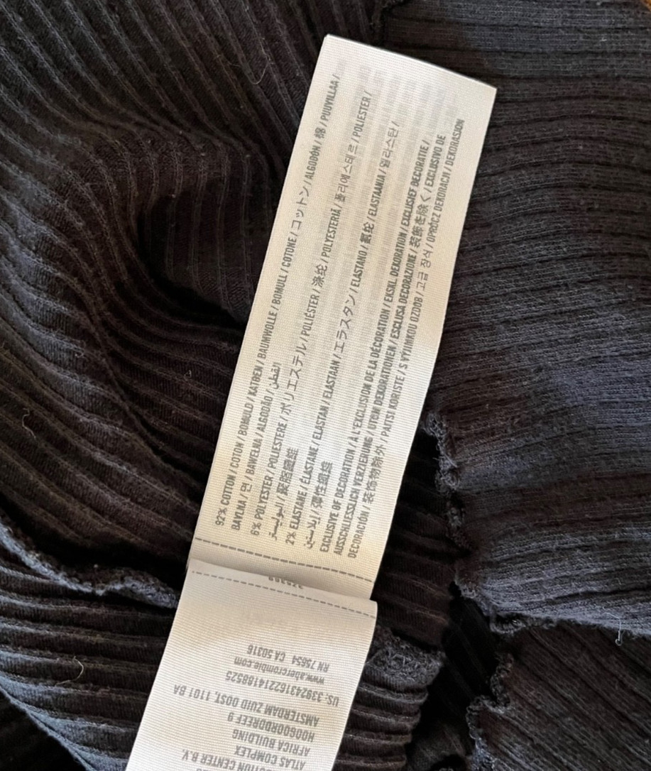Hollister black ribbed lettuce hem henley top – Size XS
