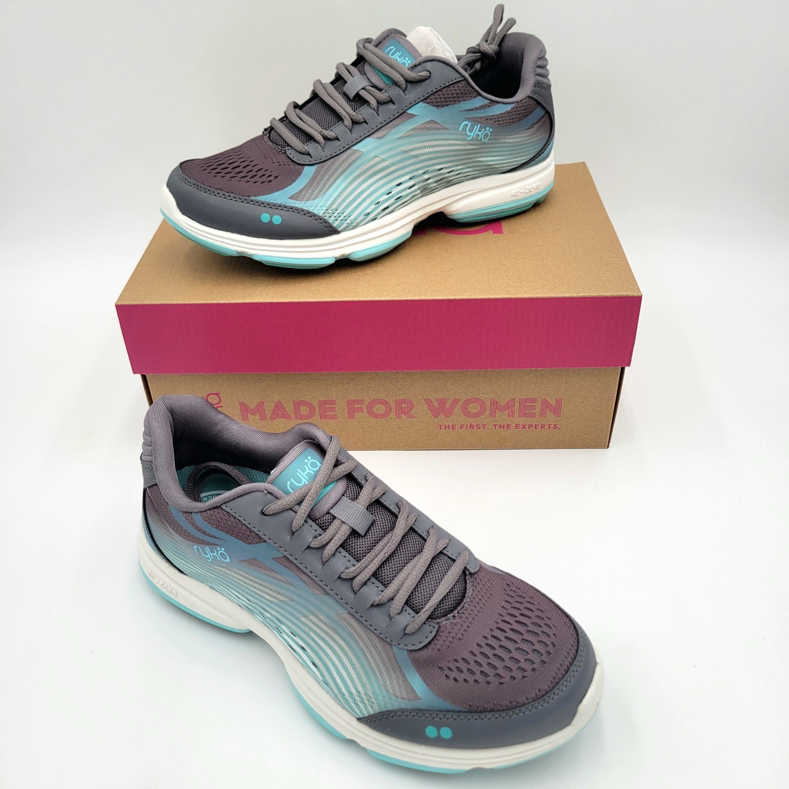 Women’s Ryka Devotion Plus 3 Walking Sneakers Size 8 Wide Quiet Gray Mesh Fabric