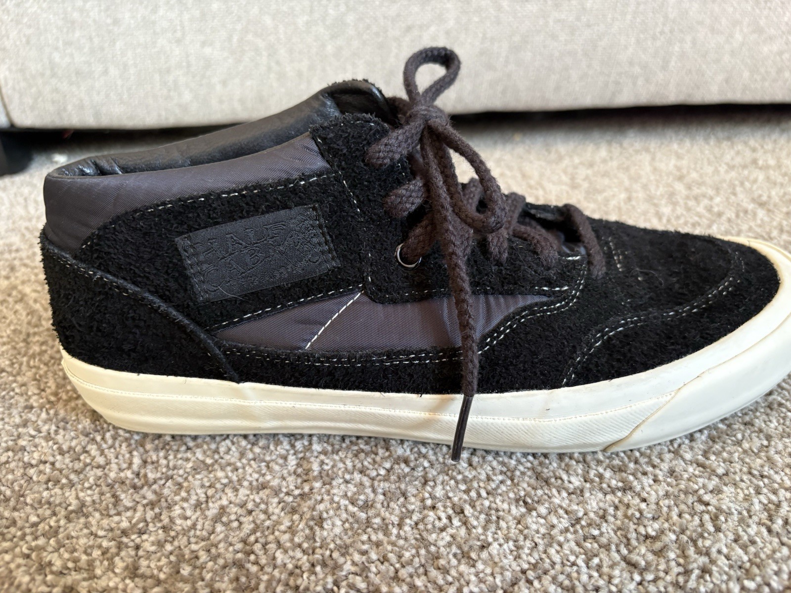 Vans Half Cab Skate Black & White Sneakers Suede Men’s Size 8.5 Women’s sz 10
