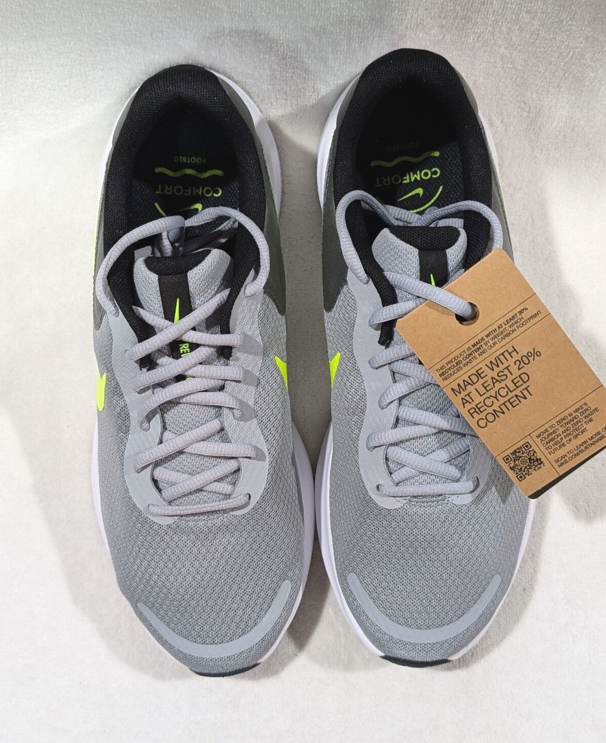 Nike Revolution 7 Wolf Grey/Volt Men’s Running Shoes – Asst Sizes NWB FB2207-002