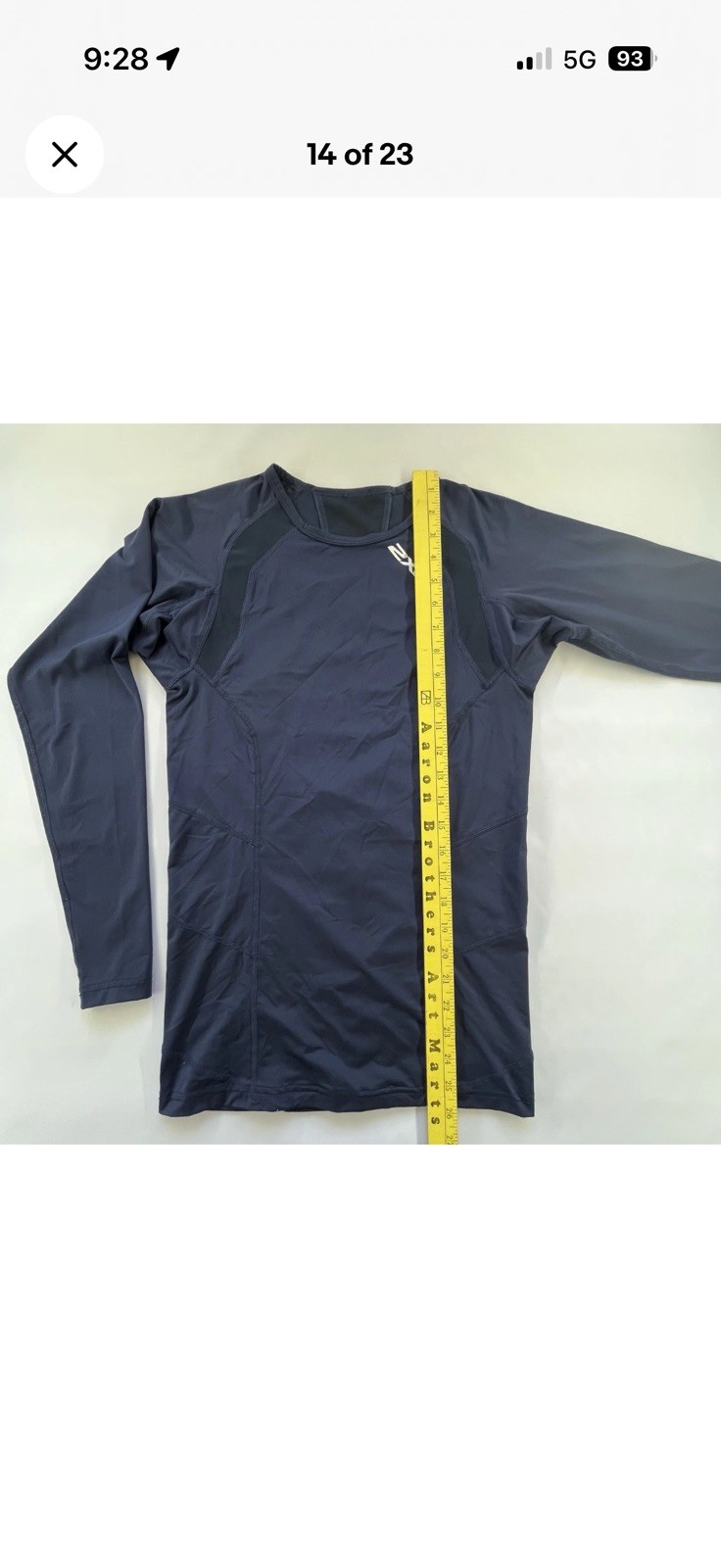 2XU Refresh Recovery Compression Shirt Mens M Blue LS GUC