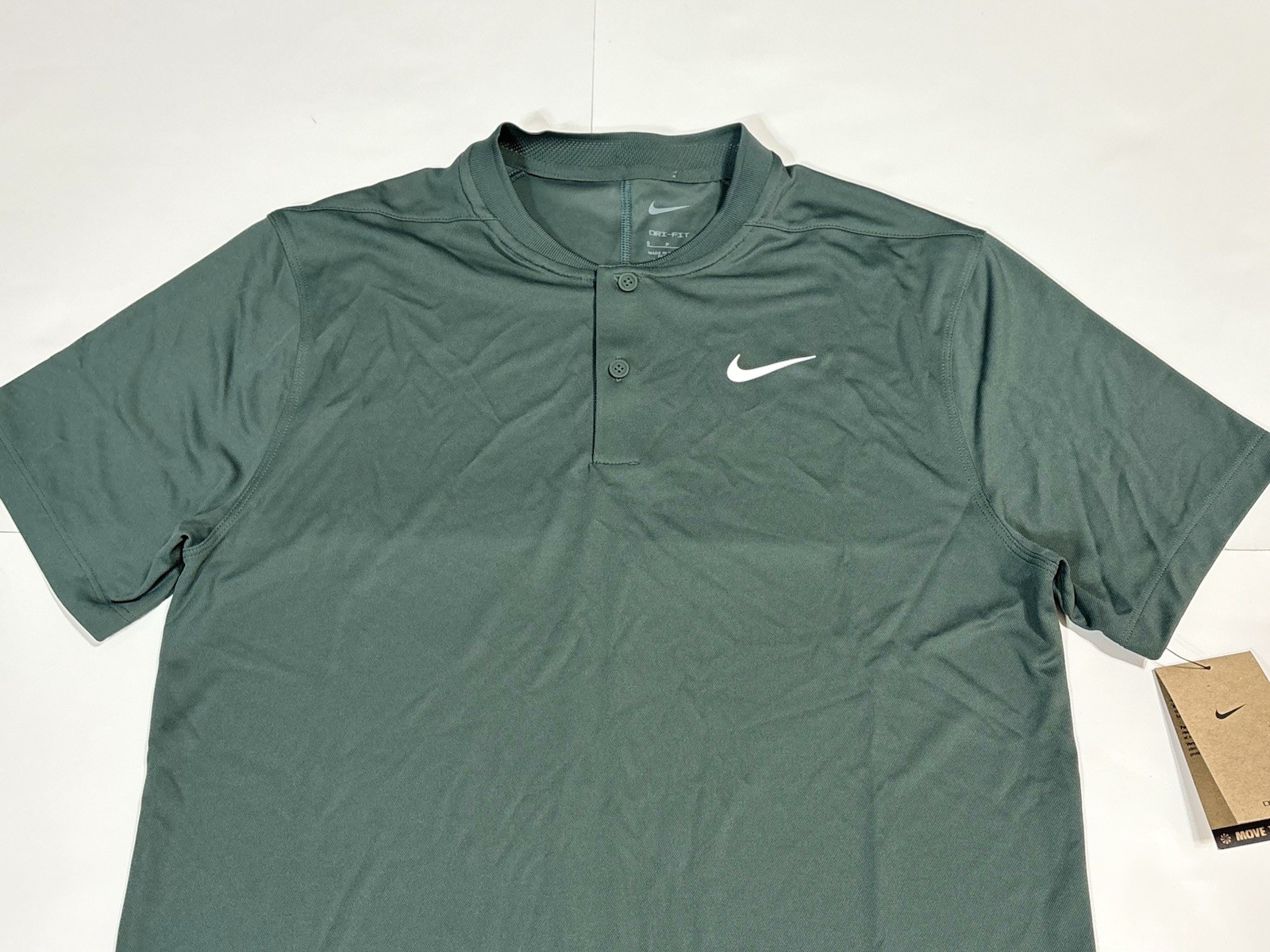 Nike Dri-FIT Victory Men’s Golf Polo Shirt Green Blade Collar DH0838-338 NEW