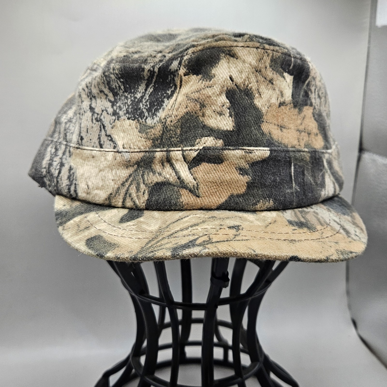 Vintage Mossy Oak Camo Hat Snapback Short Brim Made in USA