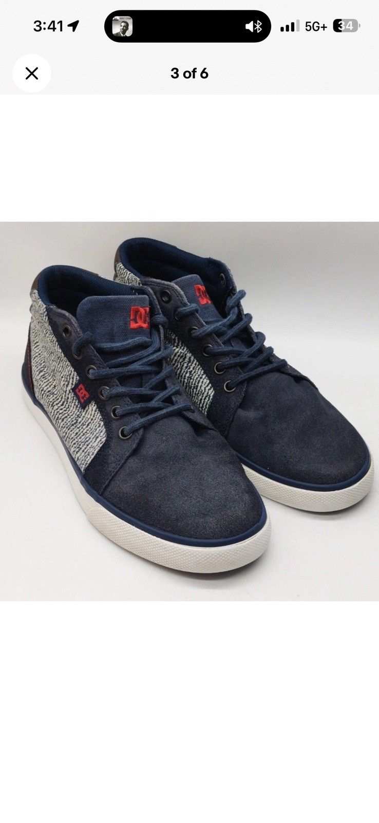 DC Shoe Council Mid Se Ankle High Canvas Sneaker Size 7 Rare