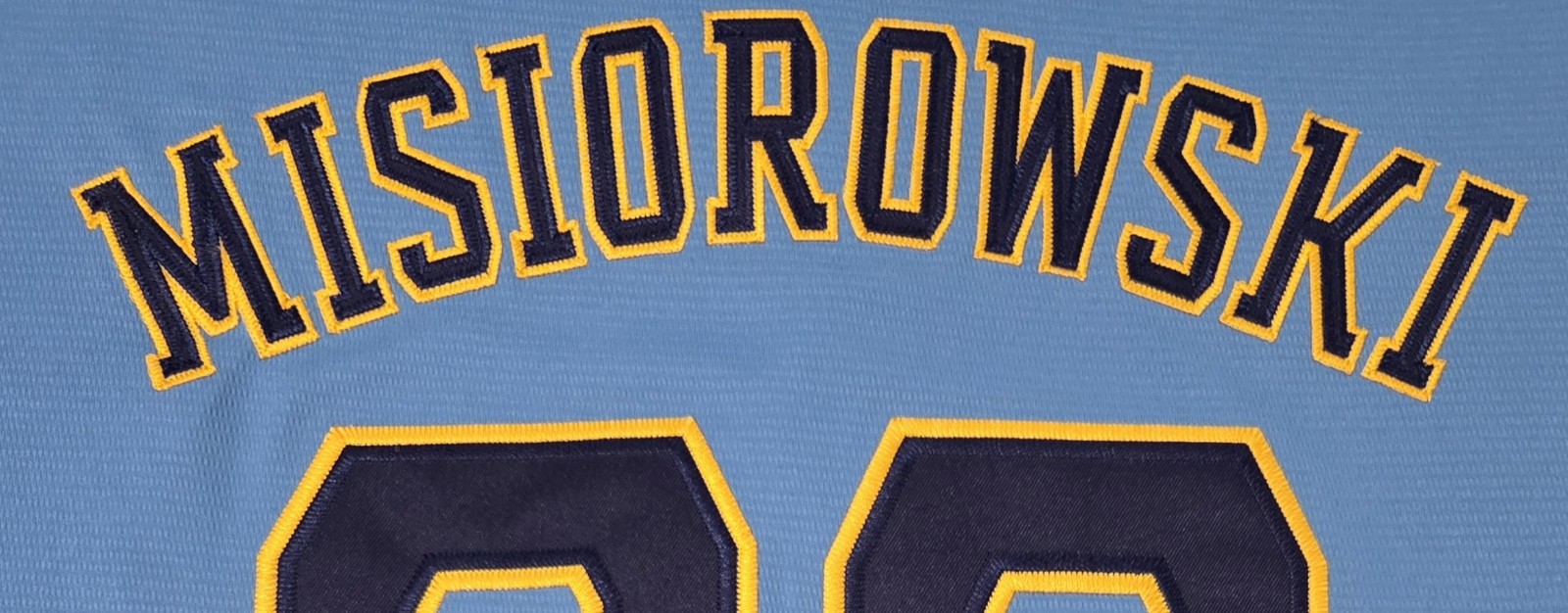 Fast Free Shipping XL Jacob Misiorowski Milwaukee Brewers Stitched Jersey 32