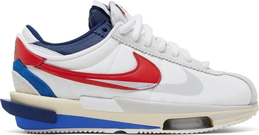 Size 8M/9.5W – Nike Zoom Cortez SP sacai White University Red Blue DQ0581-100