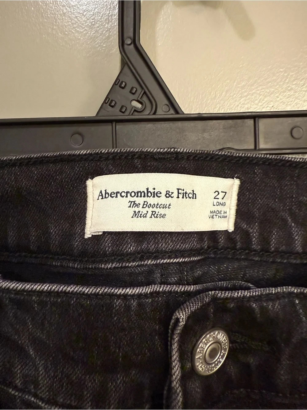 Abercrombie & Fitch The Bootcut Mid Rise Black Jeans Size 27 Long