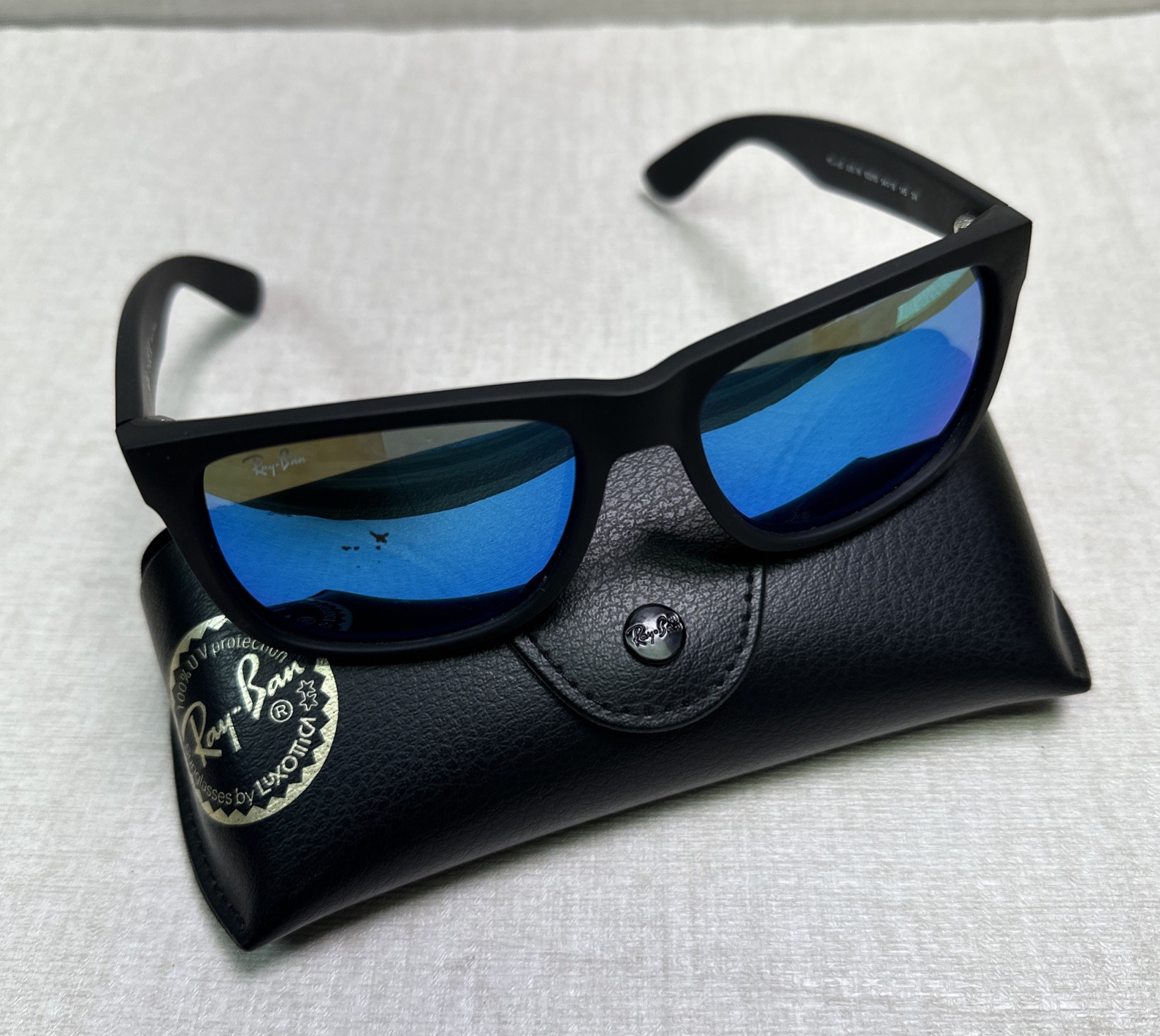 Ray-Ban Justin RB4165 622/55 Rubber Black Blue Sunglasses / READ