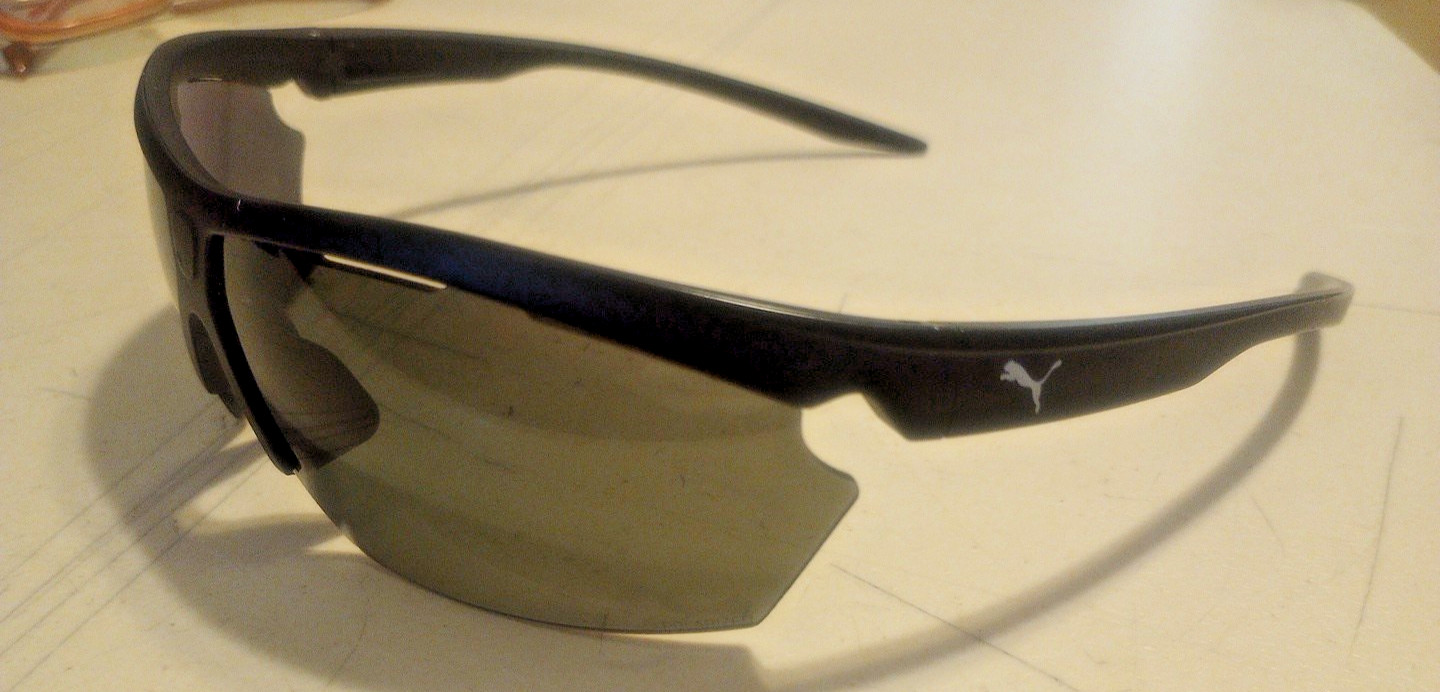 PUMA Wrap Sunglasses Sports PU0005SCOS 001 72-12-130 BLACK Polarized