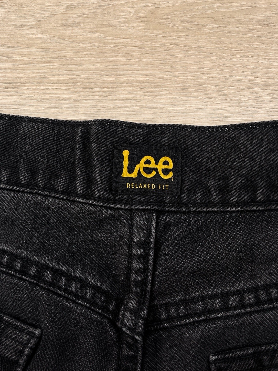 Lee Men’s Black Denim Jeans Straight Leg Relaxed Fit 38W 32L Cotton