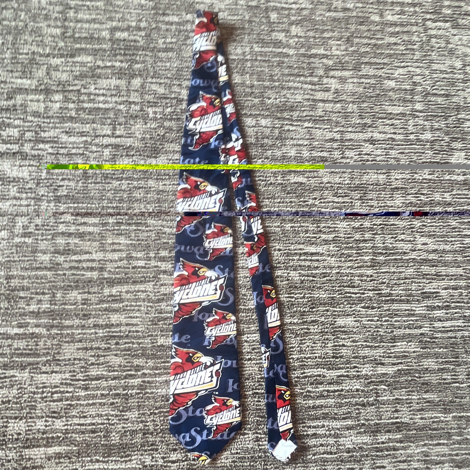Iowa State Cyclones Men’s Navy Blue/Red/White/Yellow Logo Novelty Tie