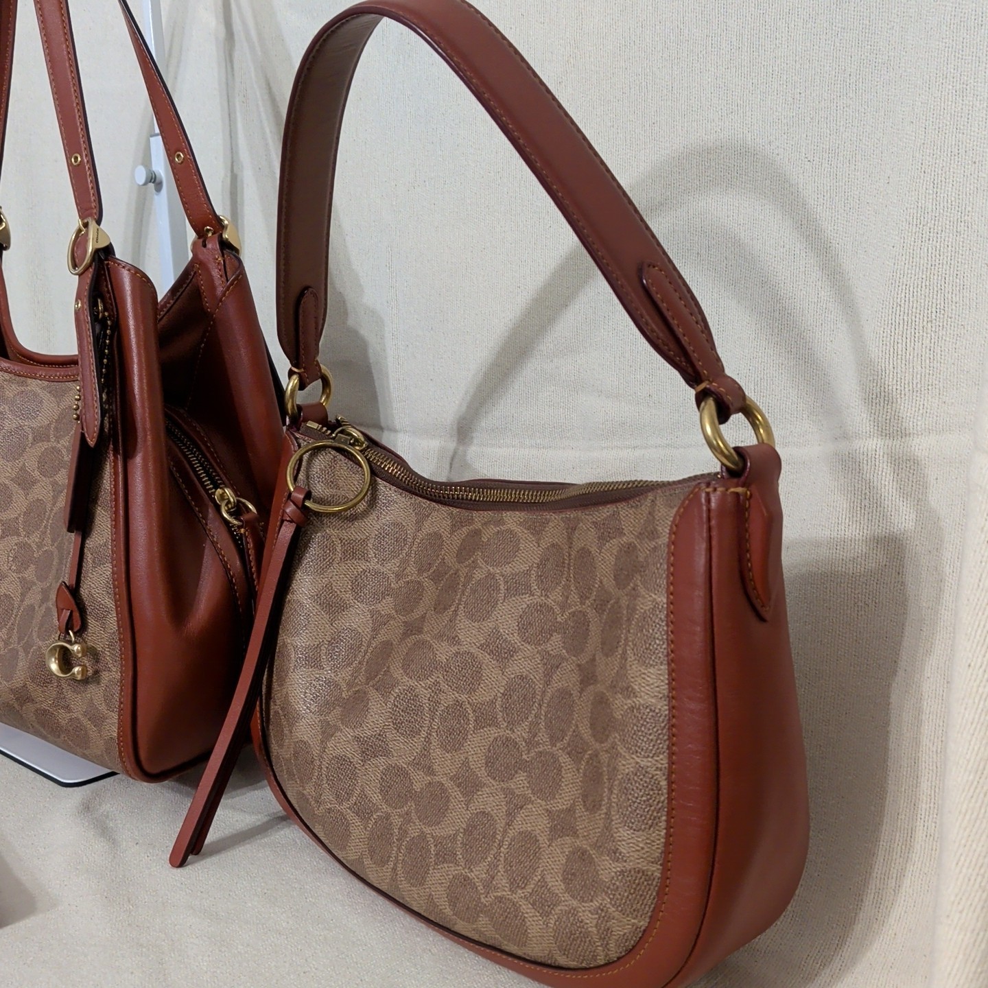 Coach 3-Piece Set: C4825 Lori & Sutton & Wallet in Leather-Tan Rust Collection