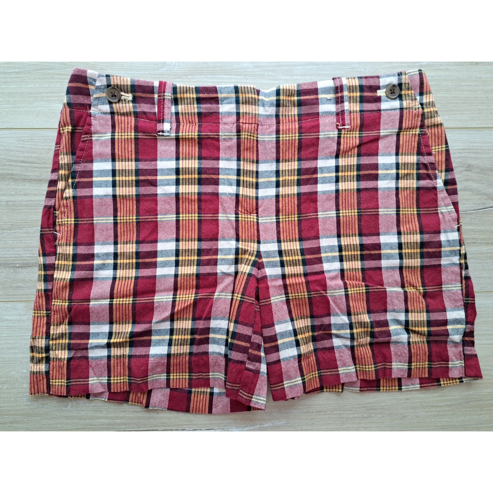 J.Crew Y2K 2008 City Fit Red Plaid Cotton Shorts Womens Preppy Classic Size 2