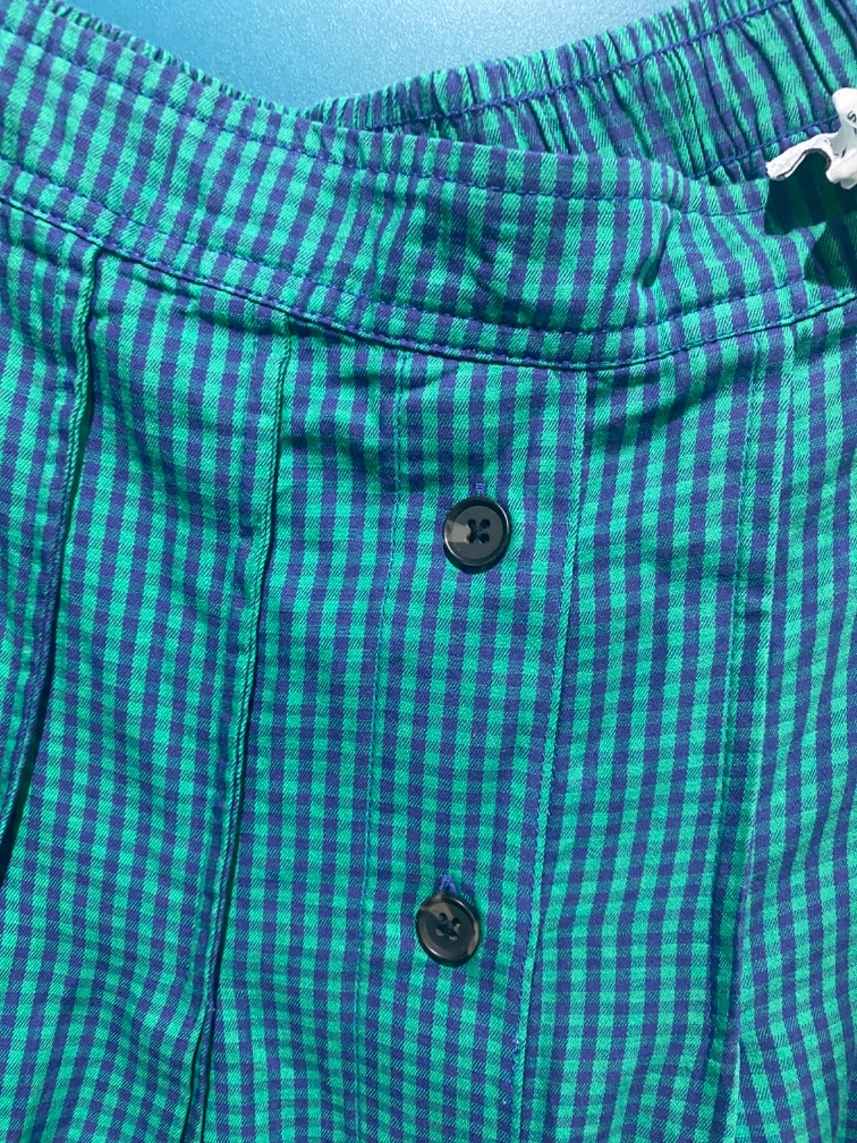 Free Assembly Skirt Button Front Green/Blue XL
