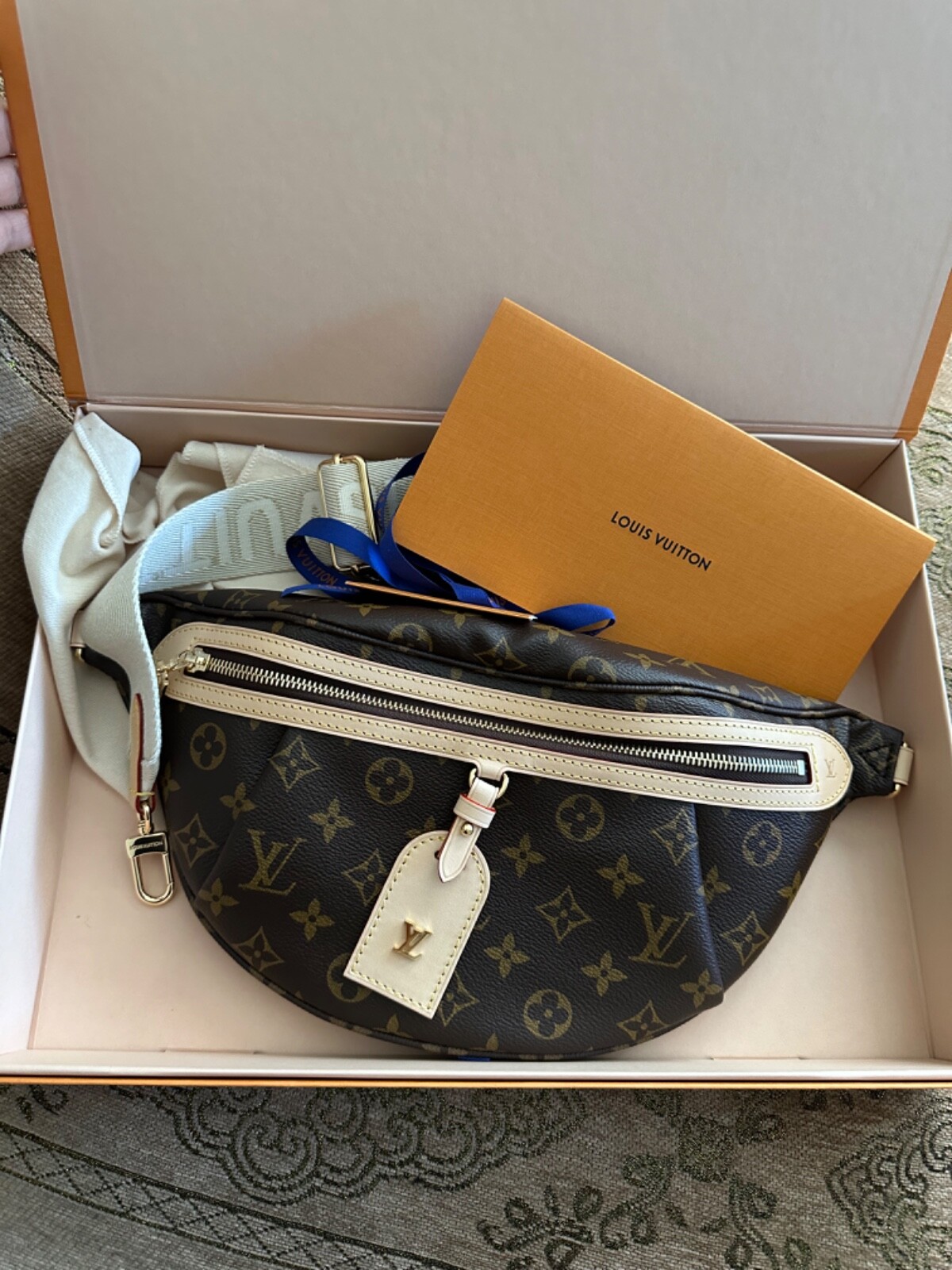 Louis Vuitton High Rise Brown Monogram Logo Crossbody Belt Bag Bumbag M46784 NEW