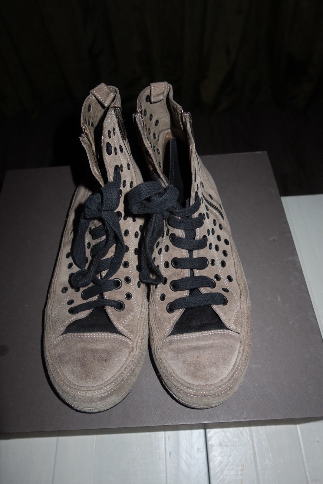 Ann Demeulemeester Scamosciato Mens Sneaker Size 43 Dark Khaki