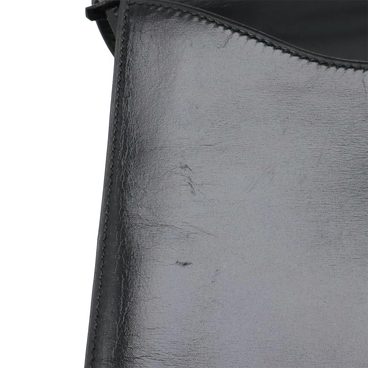 HERMES Kirius Clutch Business Bag Box Calf Leather Black Dust Bag Included