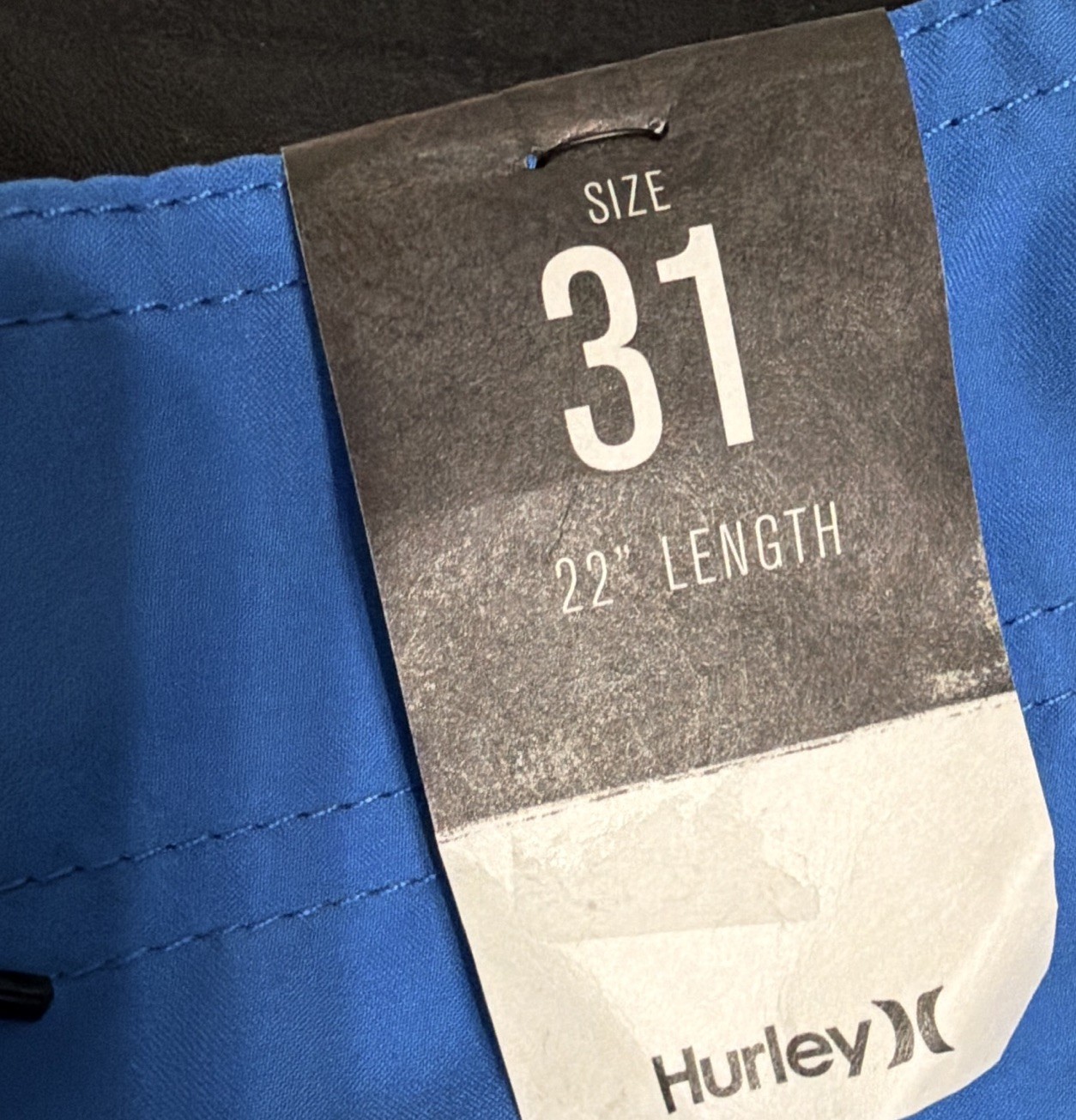 NEW 😎🔥Hurley Men’s Solid Blue Board Shorts Size 31 Drawstring Pockets NWT