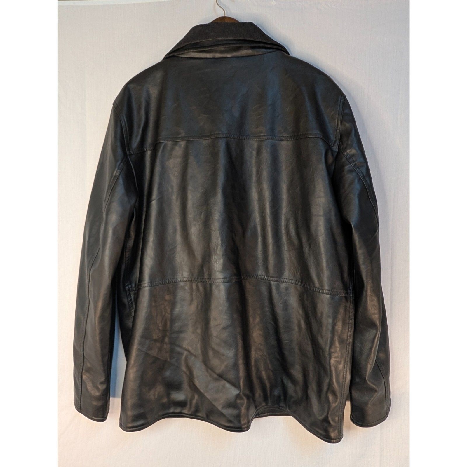 R Rosso Black & Gold Leather Jacket Mens Med. NWT Made In Italy Plaid Lined Coat