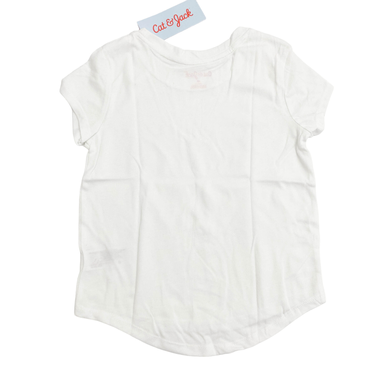 Cat & Jack Girls Size 4T Short Sleeve Crew Neck T-Shirts White (3 Pack)