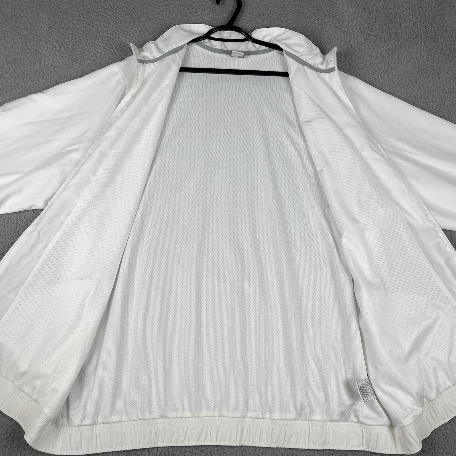 VTG Nike Jacket Mens 3XL White Track Windbreaker Full Zip Y2K Lined Lightweight